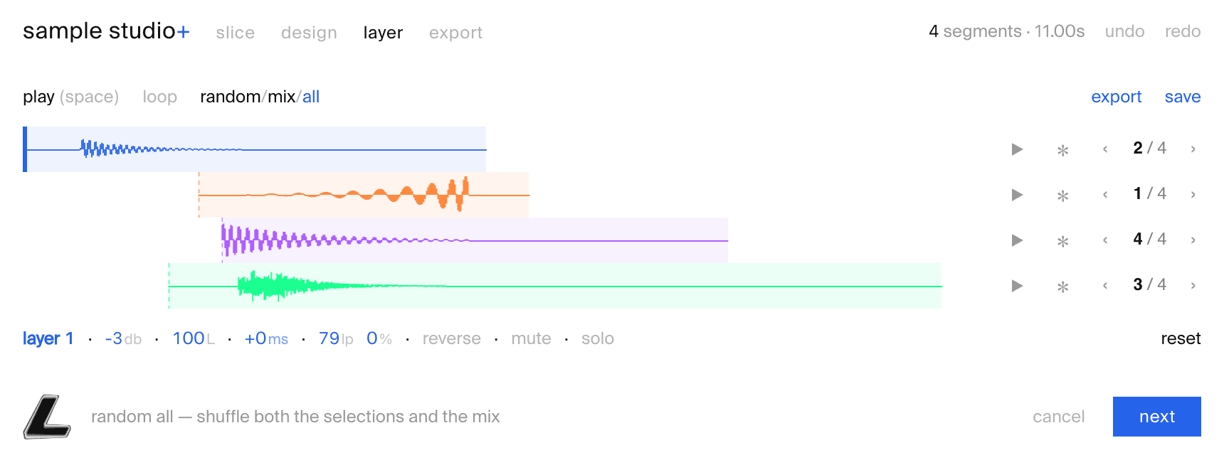 layer tab