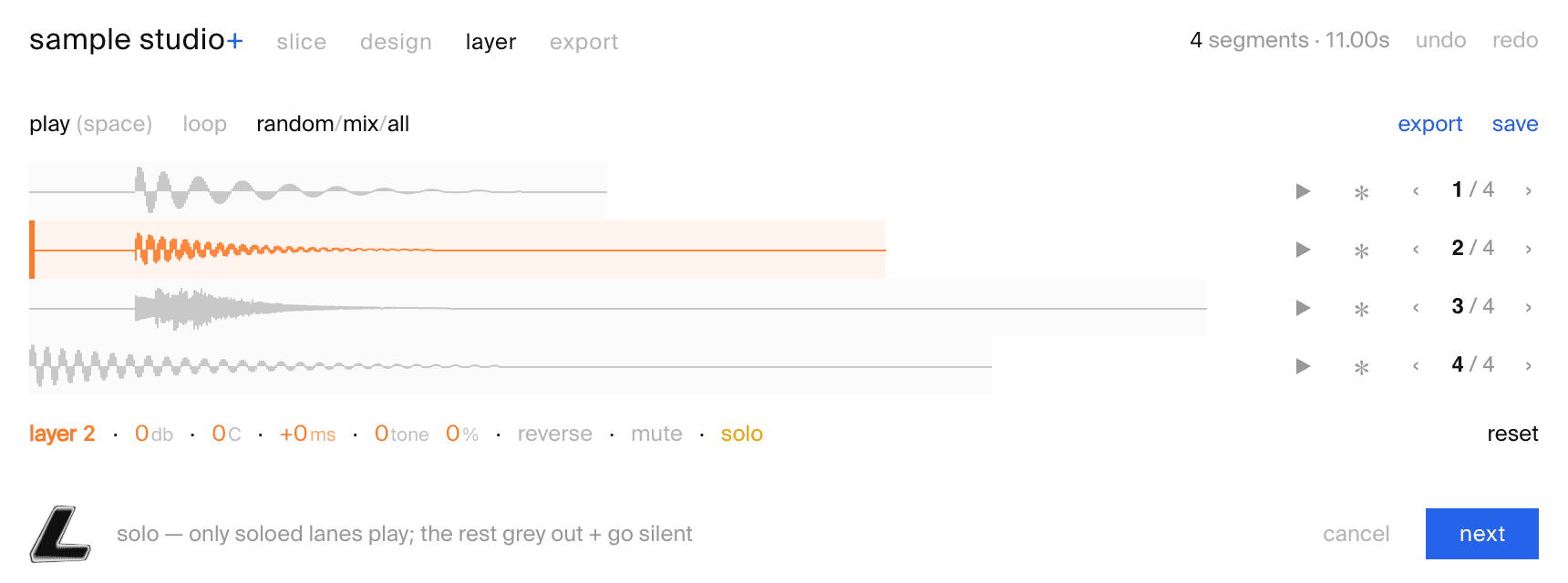 layer tab