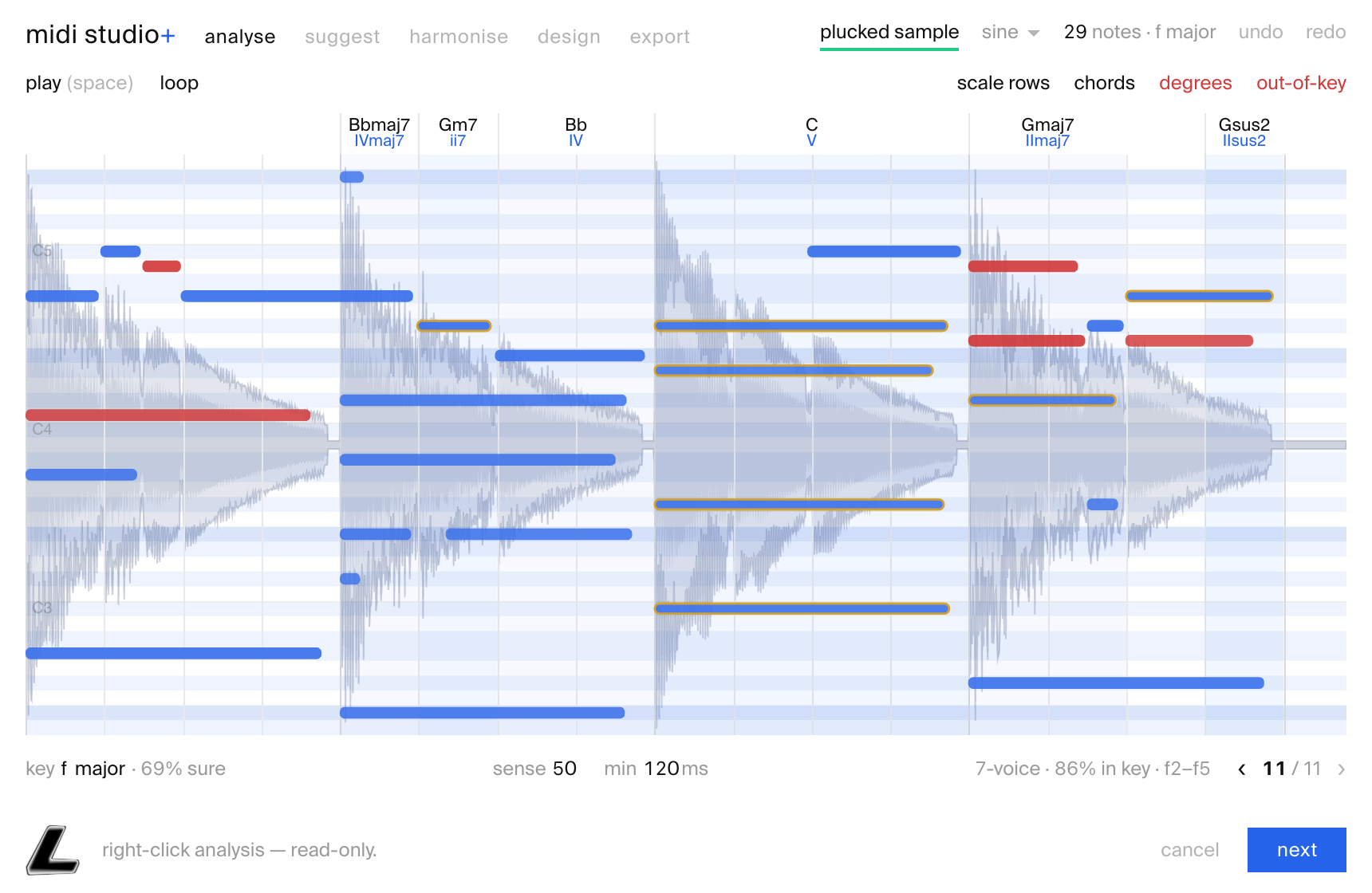 audio clip analysed